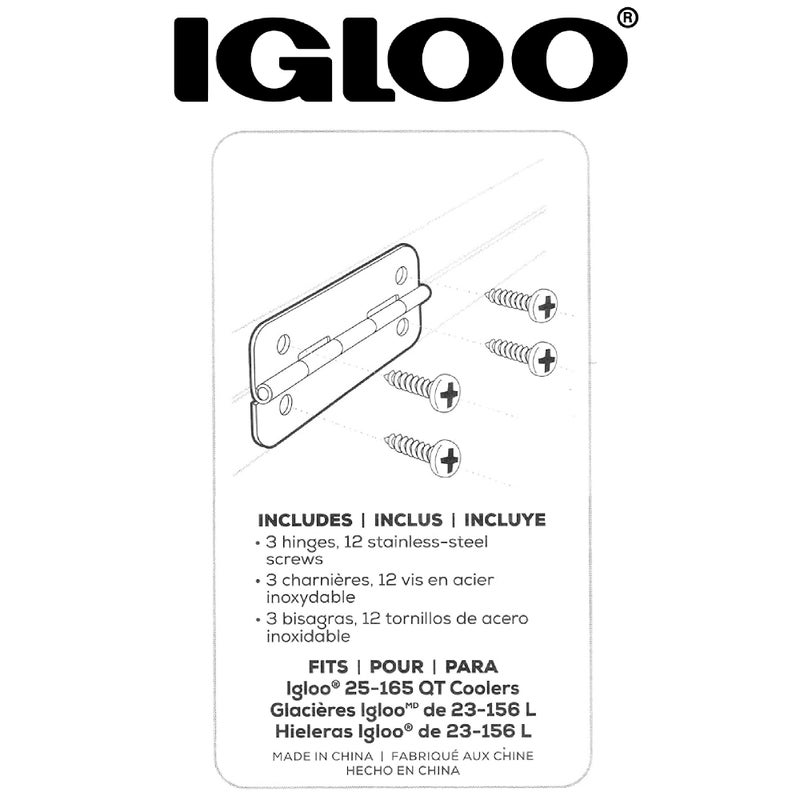 Igloo Cooler Heavy Duty Stainless Steel Hinges for Ice Chests (Set of 3) - Image 3
